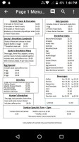 Socky's menu