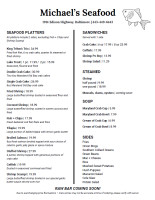 Michael's Pizza Subs menu