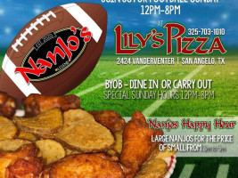 Lily's Pizza menu