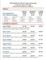 Empire Pizza menu