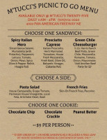 M'tucci's Twenty-five menu