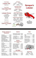 Sprague's Lobster menu