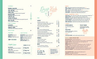 Drop Kick Cocktail Kitchen menu