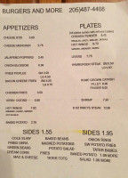 Burgers More menu