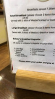 Griffith and Feil Soda Fountain menu