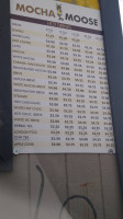 Mocha Moose menu