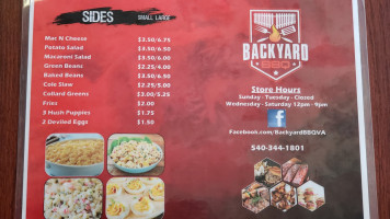 Tjs Backyard Bbq menu