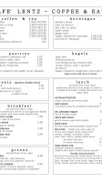 Cafe' Lentz menu
