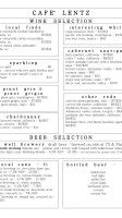Cafe' Lentz menu