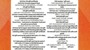 Cafe' Lentz menu