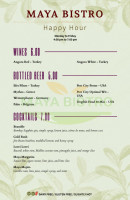 Maya Bistro menu
