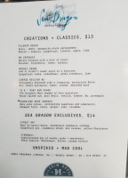 Sea Dragon Lounge menu