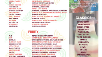 Daiquiri Barn menu