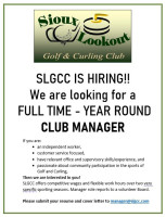 Sioux Lookout Golf and Curling Club menu
