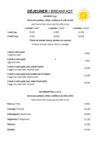 Goodies Restaurant menu