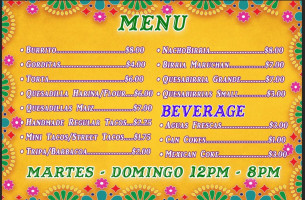Tacos Los 2 Laredos menu