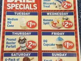 Dairy Queen menu