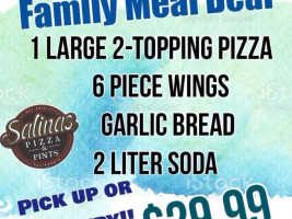 Salinas Pizza Pints menu