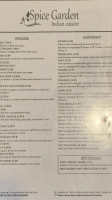 Spice Garden Indian Cuisine menu
