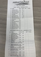 Hibachi2go menu