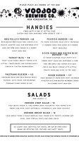 Crossties Nutrition menu