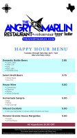 Angry Marlin Restaurant And Palapa Bar menu