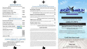 Angry Marlin Restaurant And Palapa Bar menu