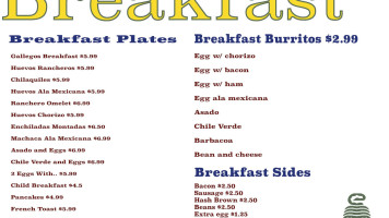 Gallegos Mexican Buffet menu