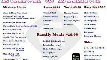 Gallegos Mexican Buffet menu