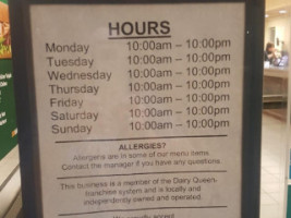 Dairy Queen menu