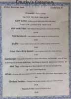 Chucky's Creamery menu