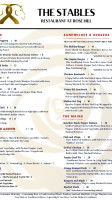 Tiffany's At The Stables menu