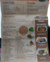 The Saratoga menu