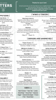 Putters Sports Grill menu