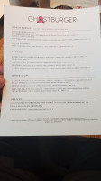 Ghostburger menu