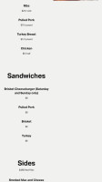 Joe's Barbecue menu