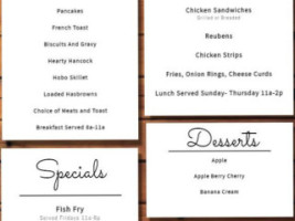 Smiley's Old Time Diner menu