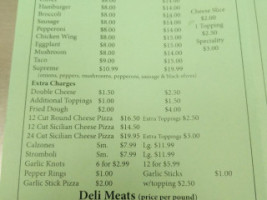 Glove City Pizza menu