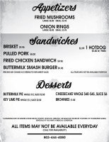 Buttermilk's Barbecue And Catering menu