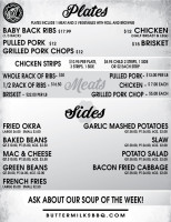 Buttermilk's Barbecue And Catering menu