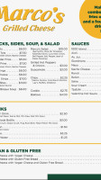 Marco's Grilled Cheese menu