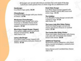Lyon's Lake menu