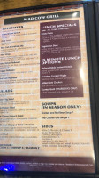 Mad Cow Grill menu