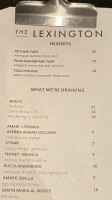 The Lexington menu