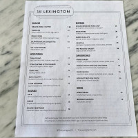 The Lexington menu