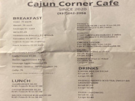 Cajun Corner Cafe menu