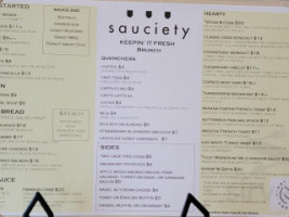Sauciety American Grill menu