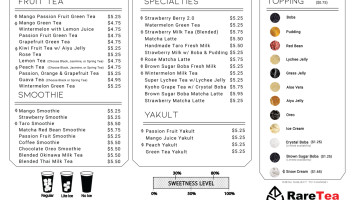 Me·me Tea Dessert menu