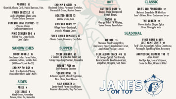 Jane’s Hideaway menu