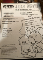 Outback Steakhouse menu